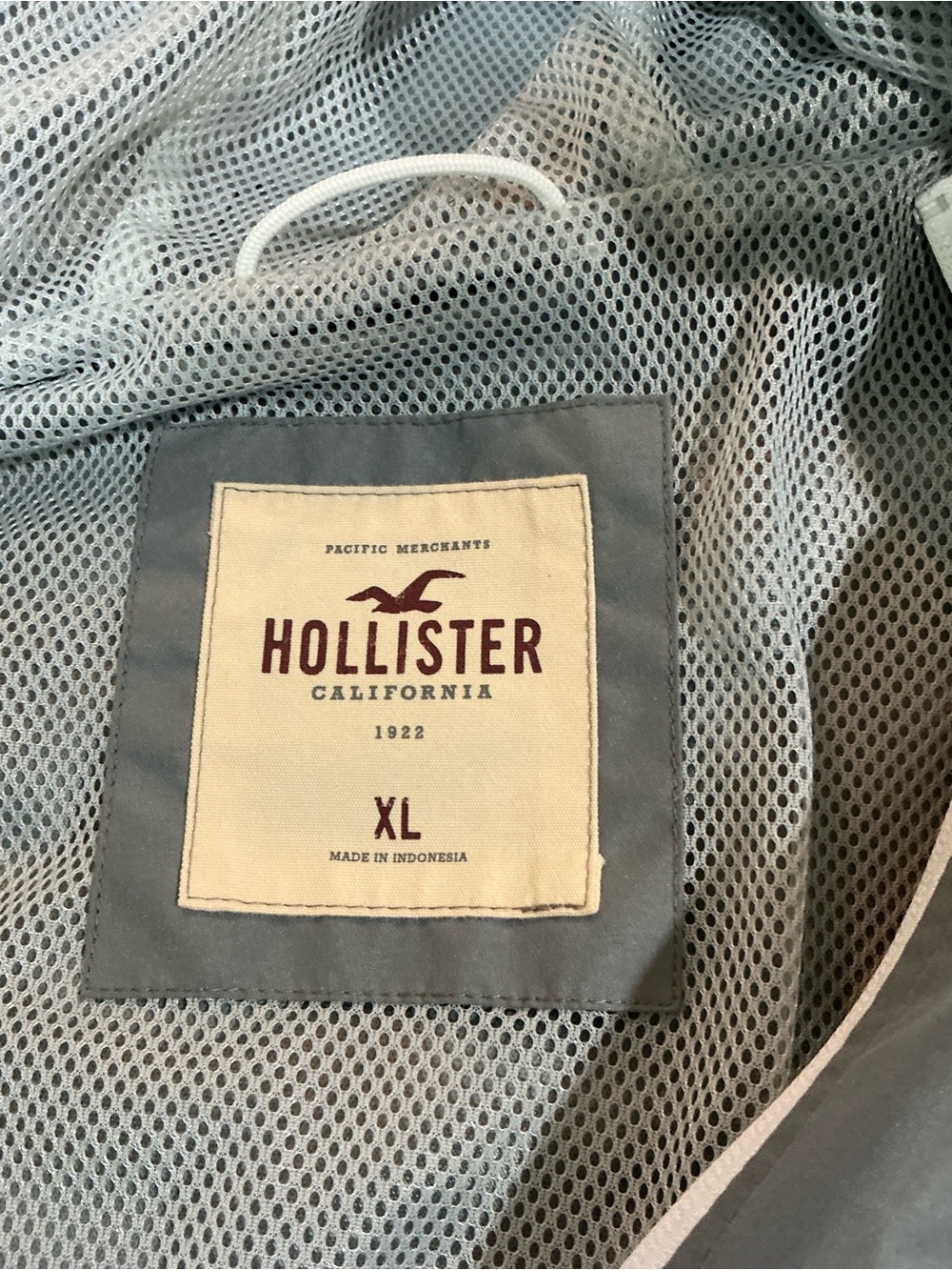 🤎 Hollister Gray Windbreaker Jacket Full Zip - XL (01025) - Picture 4 of 5